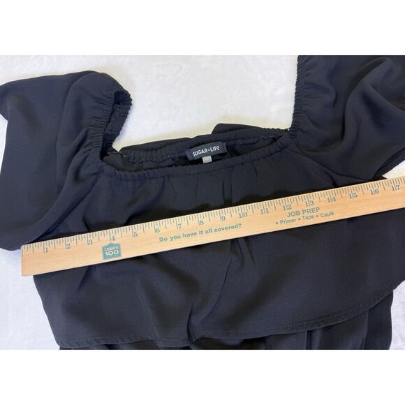 SUGARLIPS Dress Women’s Sz L Santa Ana Off The Shoulder Maxi Dress Black - Picture 8 of 8